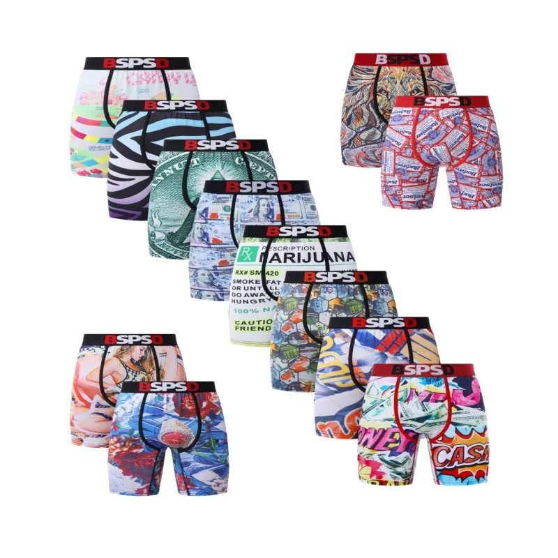 

1 шт., мужское нижнее белье с принтом, боксеры Cueca, сексуальные обтягивающие мужские трусы, нижнее белье, модные боксеры, плавки, мужские боксеры, трусы