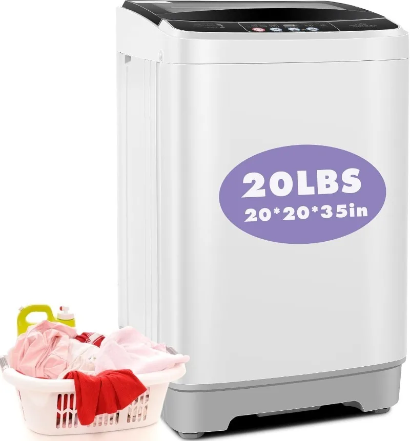 Portable Washing Machine 20Lbs Capacity 2.8 Cu.ft Portable Washer and Dryer Combo with 10 Programs and 8 Water Level Selections