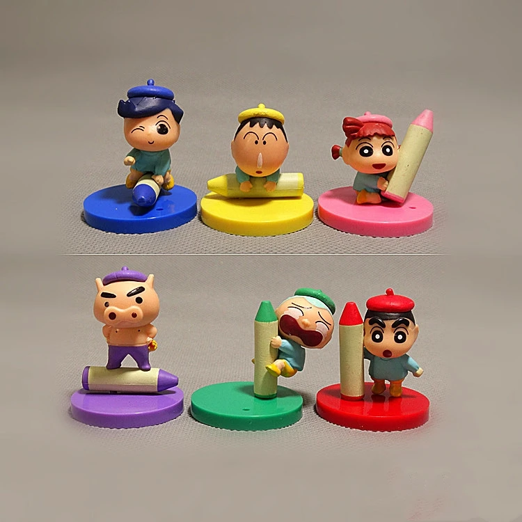 6pcs/set Anime Crayon Shin Chan Action Figures Kazama Toru Doll Model Graffiti Doll Series Figurines Kids Toys Fans Gifts