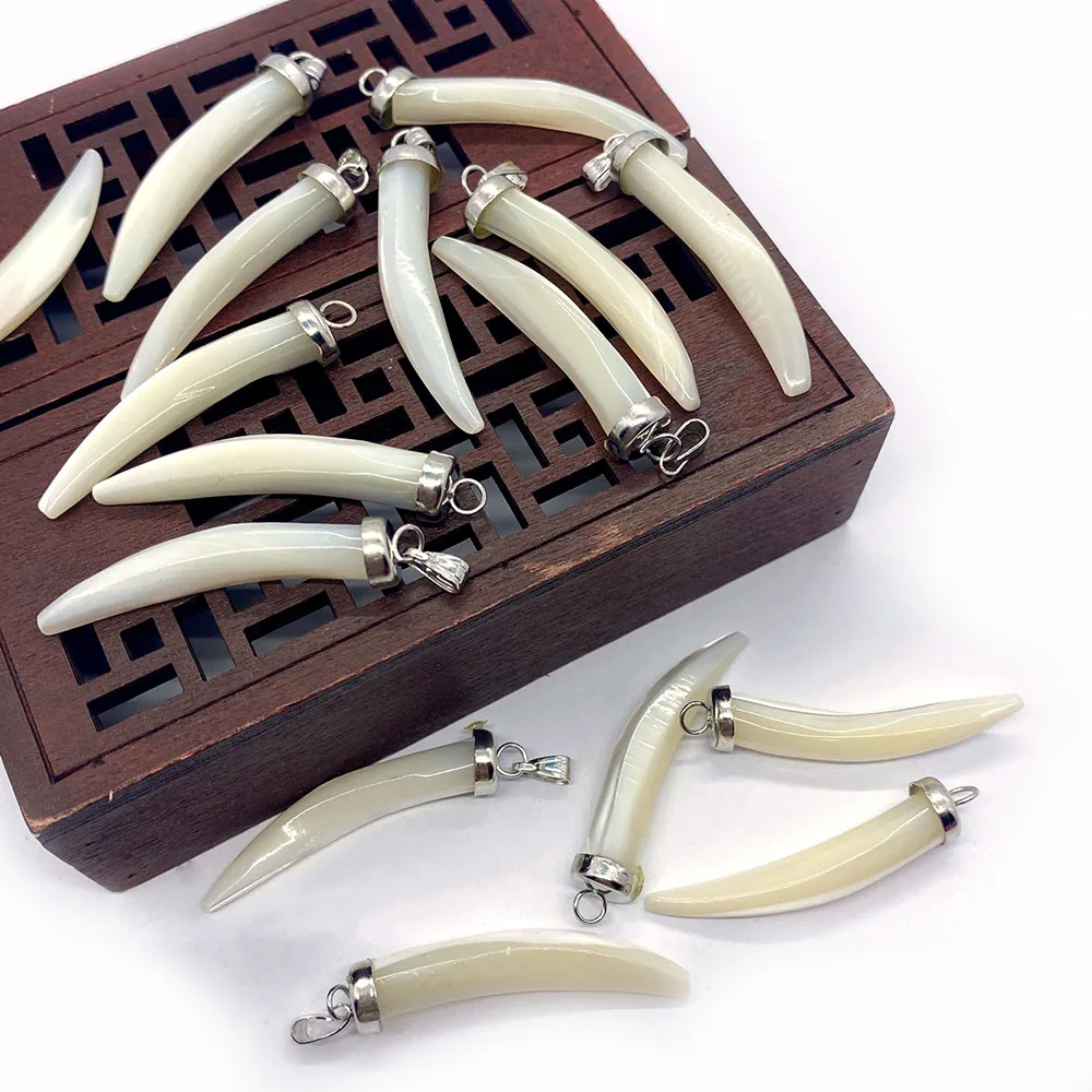 

Классический натуральный полированный белый морской ракушечный кулон в форме длинной палочки с одним отверстием, аксессуары DIY для ожерелий и серег