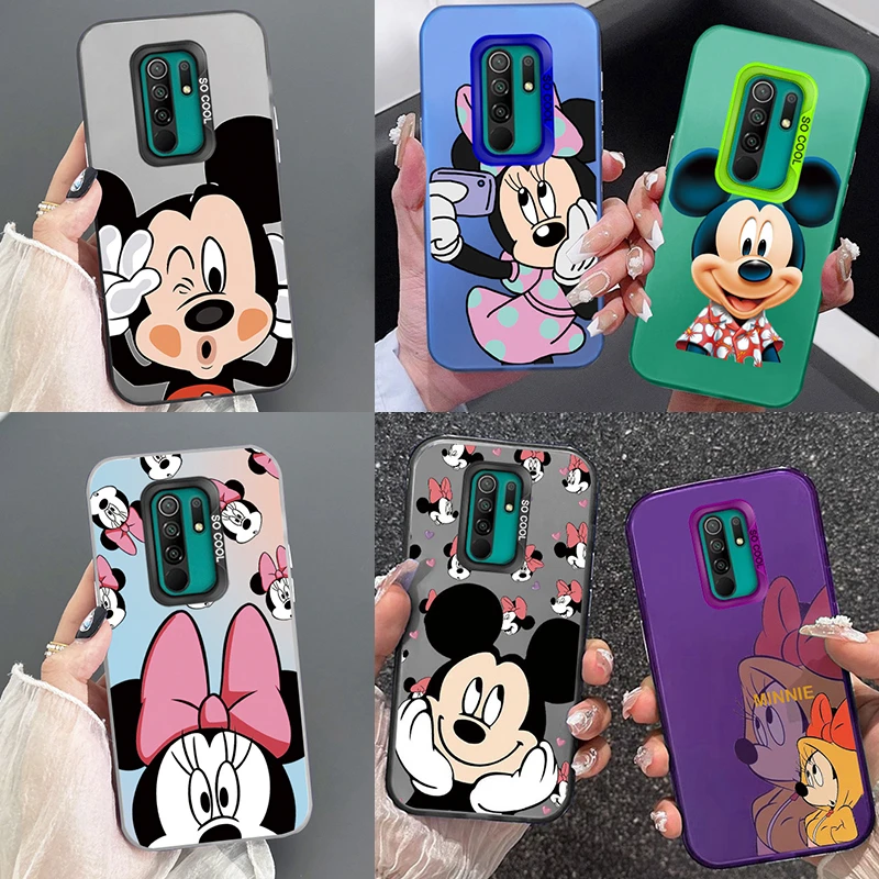 Für redmi 9 redmi 9t handy hüllen elektro platte laser matt donald ente mickey minnie anime für redmi 9t stoß feste luxus schalen