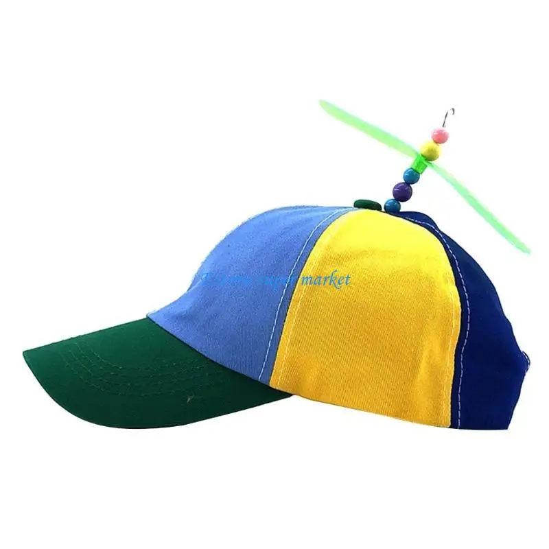 090B Helicopter Baseball Hat for Party Funny Sun Hat for Parent Child Outdoor Sun Hat  Propeller Hat