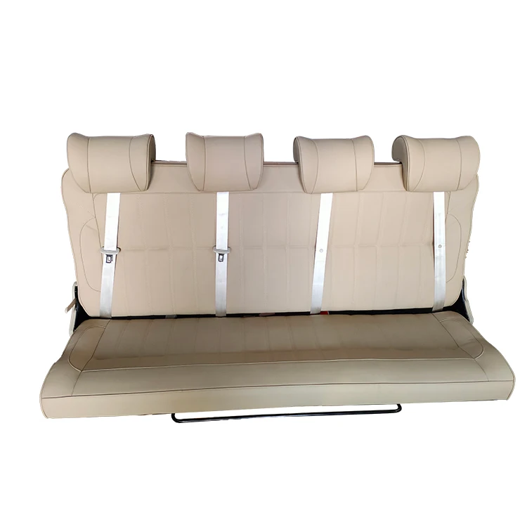 Customize Custom Made Comfortable Leather Camper Van Seat By Manufacturer Reclined Adjustable RV Two-Way Bed Seat Upgraded Desig