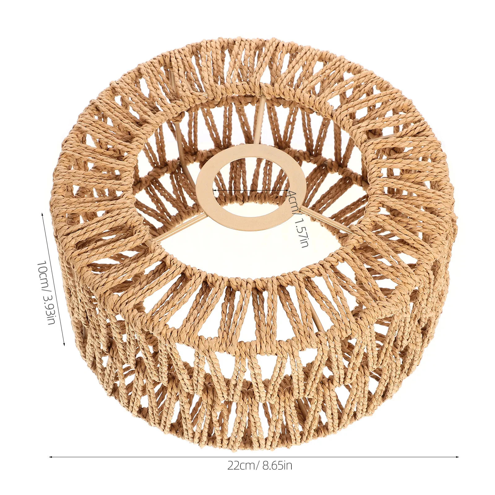 Straw Rope Woven Lampshade Rustic Ceiling Lamp Cover Size S Replacement Hanging Lamp Shade Vintage Style Light Cover