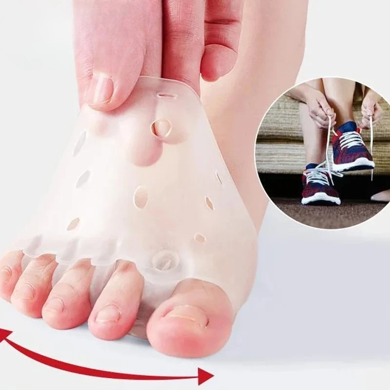 

2 Comfortable Silicone Front Foot Pads for Foot Health and Bunion Relief, Perfect for Night and Home Use