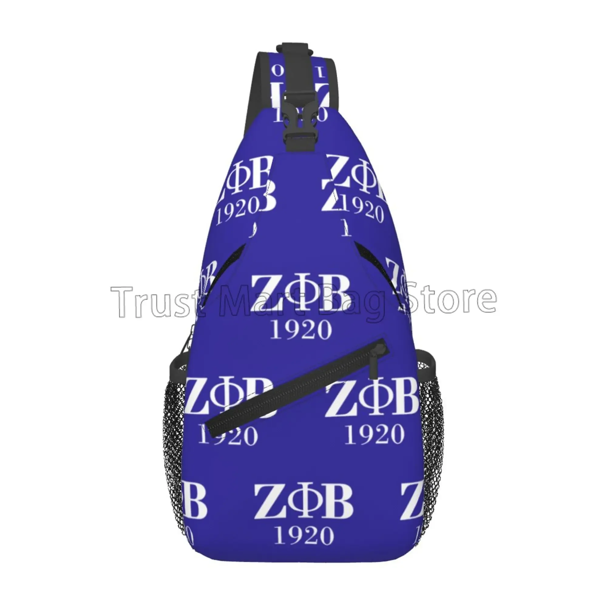 

Personalized Zeta Phi Beta Sorority Logo Sling Bag for Greek Letter 1920 Shoulder Chest Crossbody Backpack Travel Hiking Daypack