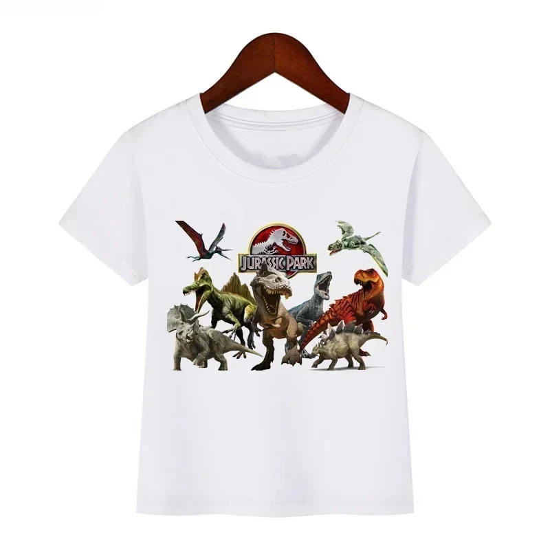 Jurassic Park Birthday 3-9 Years Children T Shirt Dinosaur Summer Tshirt Fashion Boy Clothing Cotton Top Kid Baby Birthday Tee