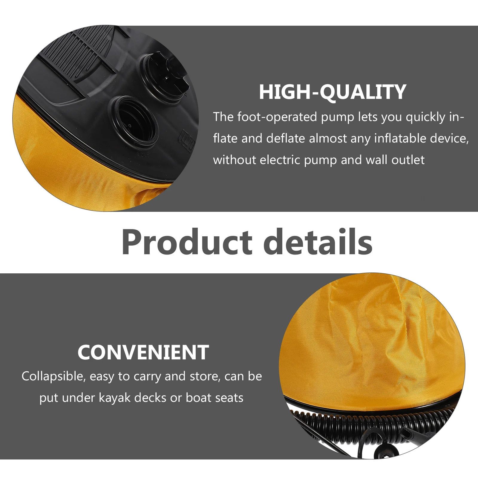 

Bellow Foot Pump Inflator Foot Air Pump Rapid Inflate Deflate for Camping Balloon Sleeping Air Bed Yoga Ball Mat Mattress