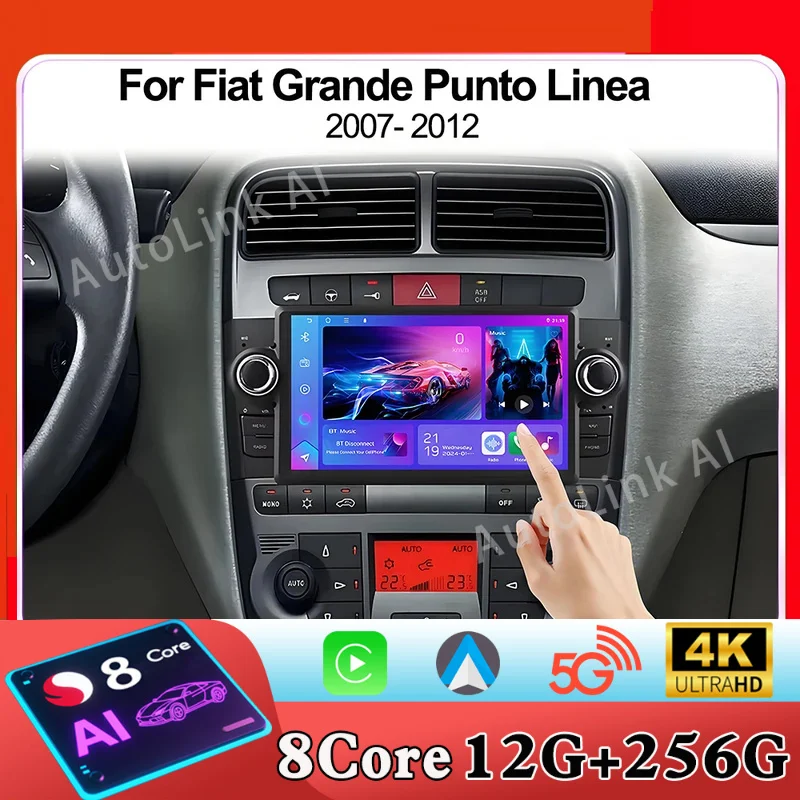 7 inch Android Auto For Fiat Grande Punto Linea 2007- 2012 Stereo Navigation DVD Multimedia Video Player 4G Carplay Car Radio
