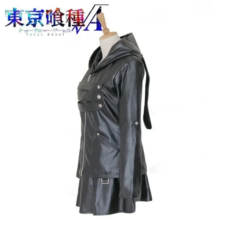 DY20 أنيمي توكا كيريشيما تأثيري ازياء فستان من الجلد الأسود شعر مستعار قناع مجموعة كاملة بولي Fight الزي الرسمي عطلة حفلة كرنفال فستان U