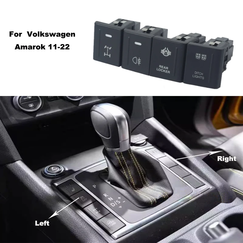 Blue Light DRL LED Driving Recorder Power Supply Radar Steering Wheel Heat Switch Button For VW Volkswagen Amarok 2011-2022 Car