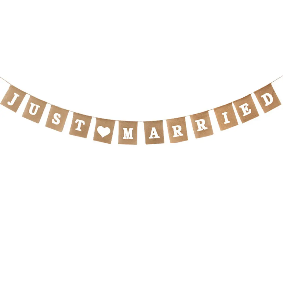 Just Married Burlap Wedding Banner 4 Meter Long String Wedding Decorations Engagement Bridal Shower Party Garland Bunting Signs