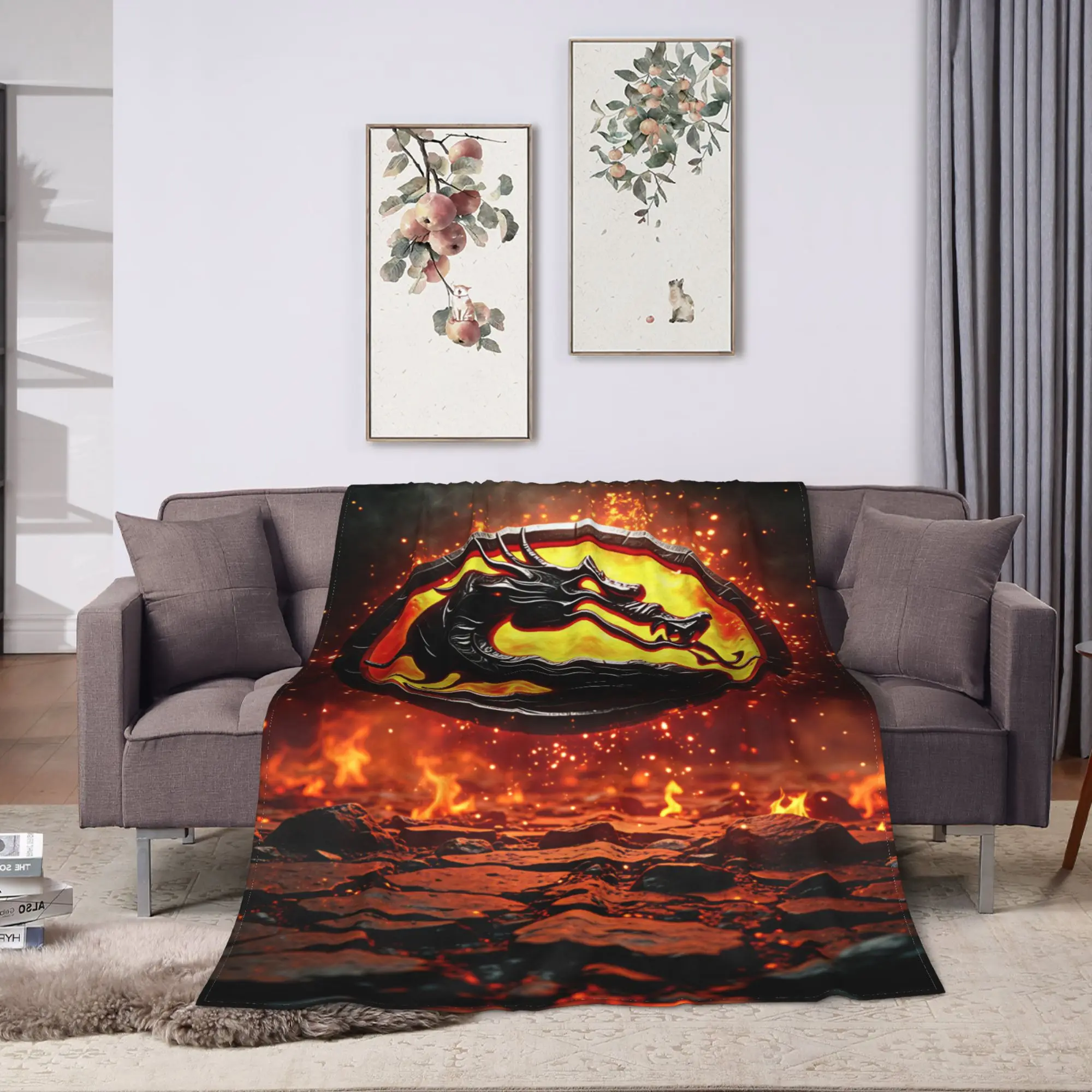 M-Mortal Kombat  Blanket  Warm Soft Novelty Plush Throw Blanket For Outdoor Picnic Flannel Bedspread Bed Cover