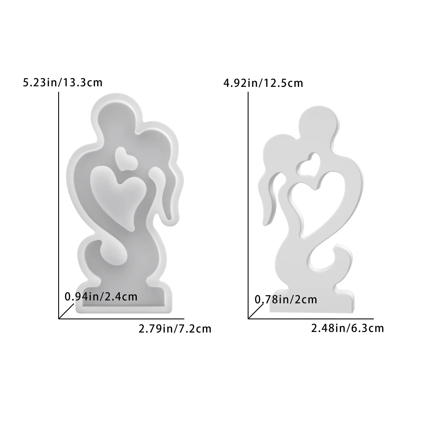 

Силиконовая форма для гипса в форме сердца для пары, для самостоятельного изготовления настольного декора