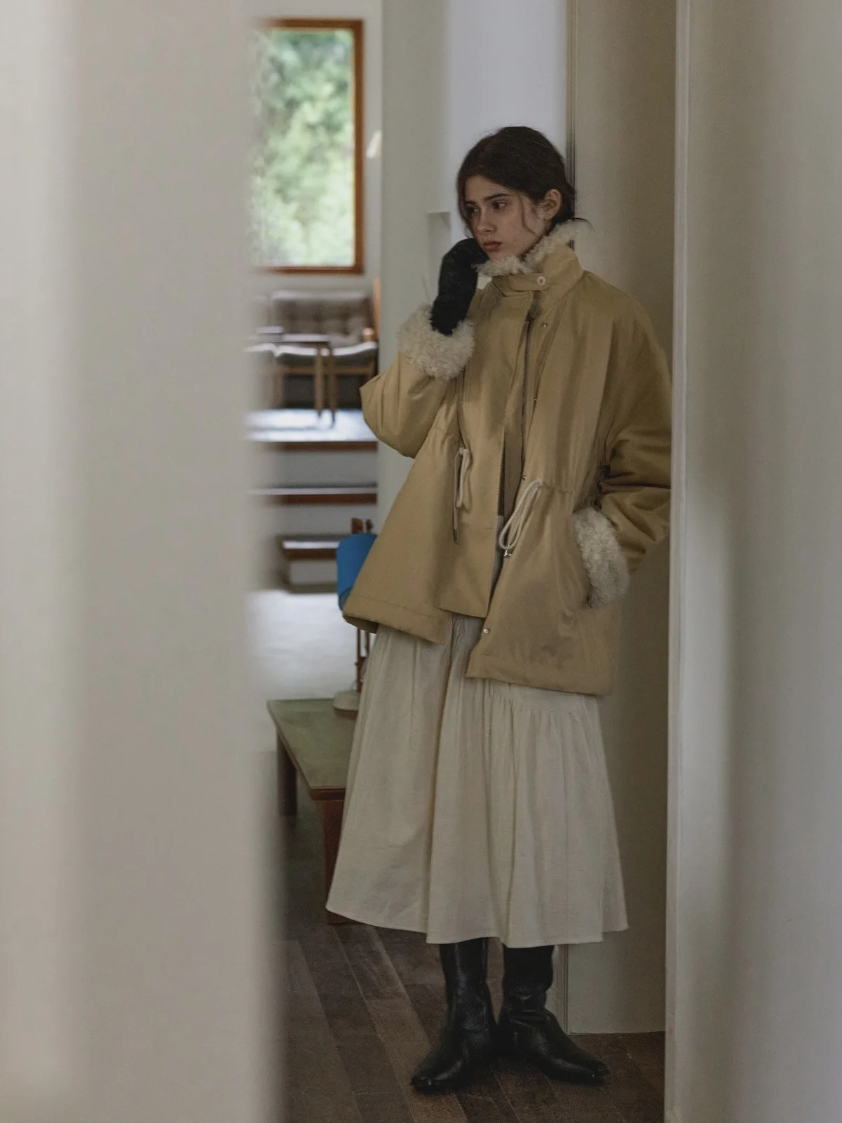 

Eco-Friendly Fur i Berlin Winter Barn Sle Coat Jaet New Arrival Autumn 2025 Zipper Sle Long Sve Commute Faion