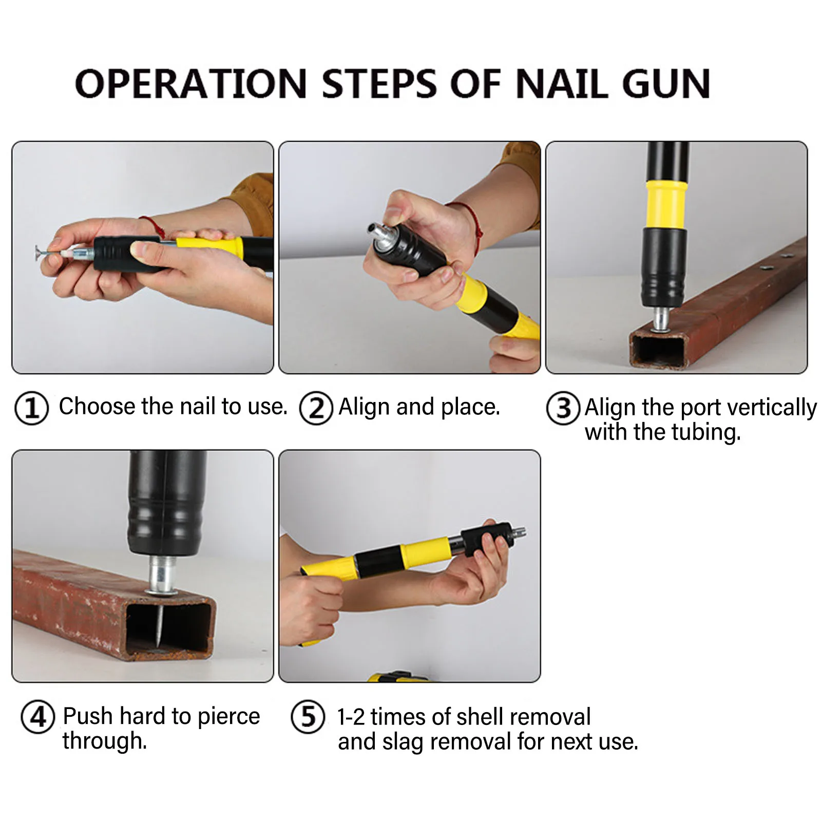 Mini Nail Gun 3  Fastening Tool Anti Slip Ergonomic Manual Nailer Tool for Concrete Ceiling Pipe Mini Nailer Tool