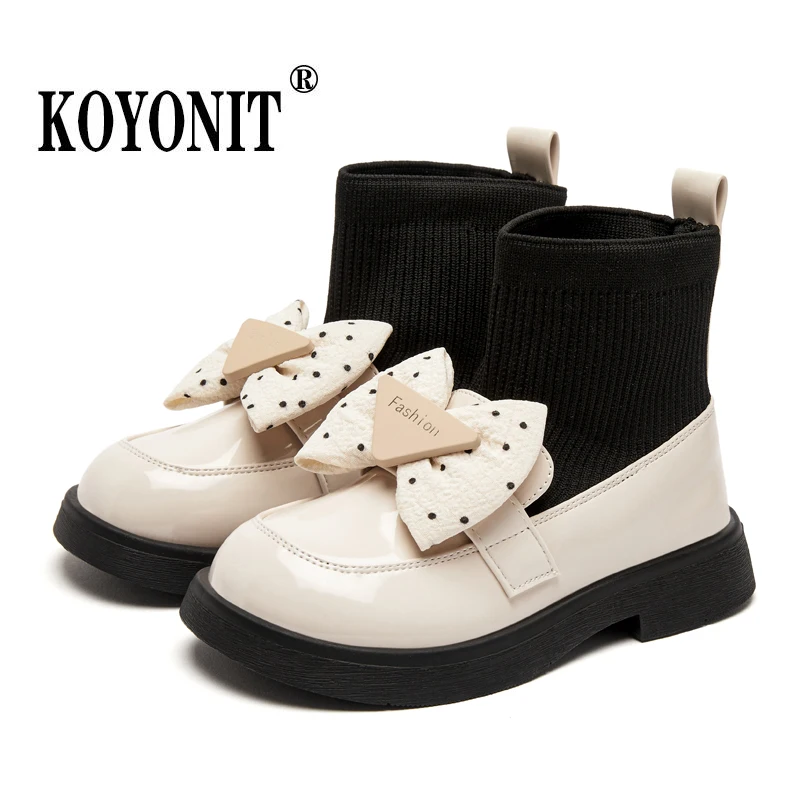 

Детские Дизайнерские ботильоны, роскошная модная однотонная черная Униформа с бантом для девочек, весна-осень 2023, Детские дизайнерские школьные ботинки