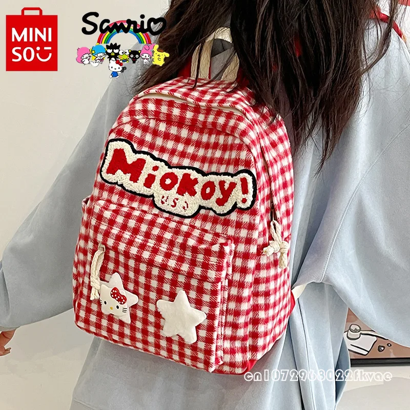 Hallo Kitty 2024 neue Mädchen Rucksack Mode hochwertige multifunktion ale Rucksack Cartoon lässig große Kapazität Studenten rucksack