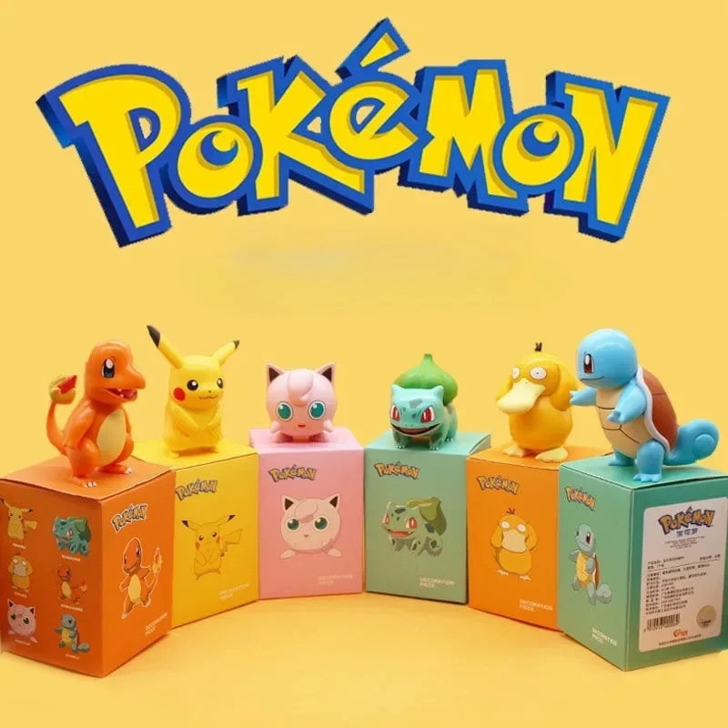 5-8CM Pokémon Anime Figure model Classical Interest Psyduck Pikachu Bulbasaur Charmander Squirtle Hand-made Ornaments Model Toy