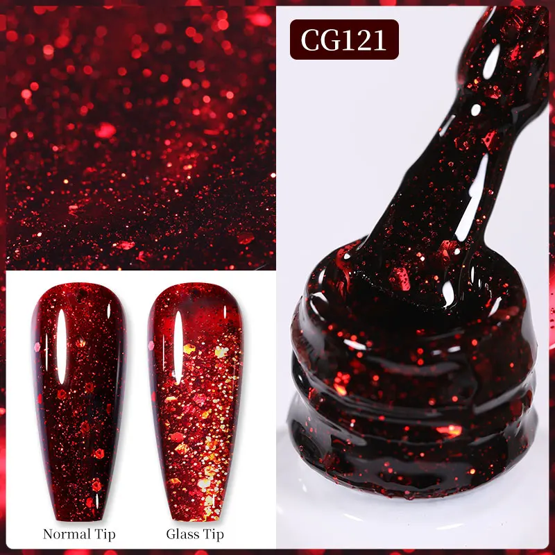 BORN PRETTY 10ml Gold Glitter Gel Nail Polish Crystal Semi Permanent Soak Off UV Gel Varnish Nail Art Manicure Base Top Coat