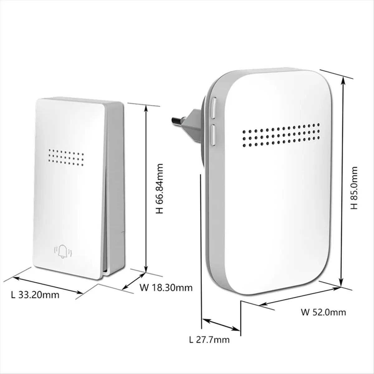 A10R Outdoor Wireless Doorbell EU Plug Required Waterproof Self Powered Home Door Bell Chime Kit 38 Songs Smart Doorbell 2V1