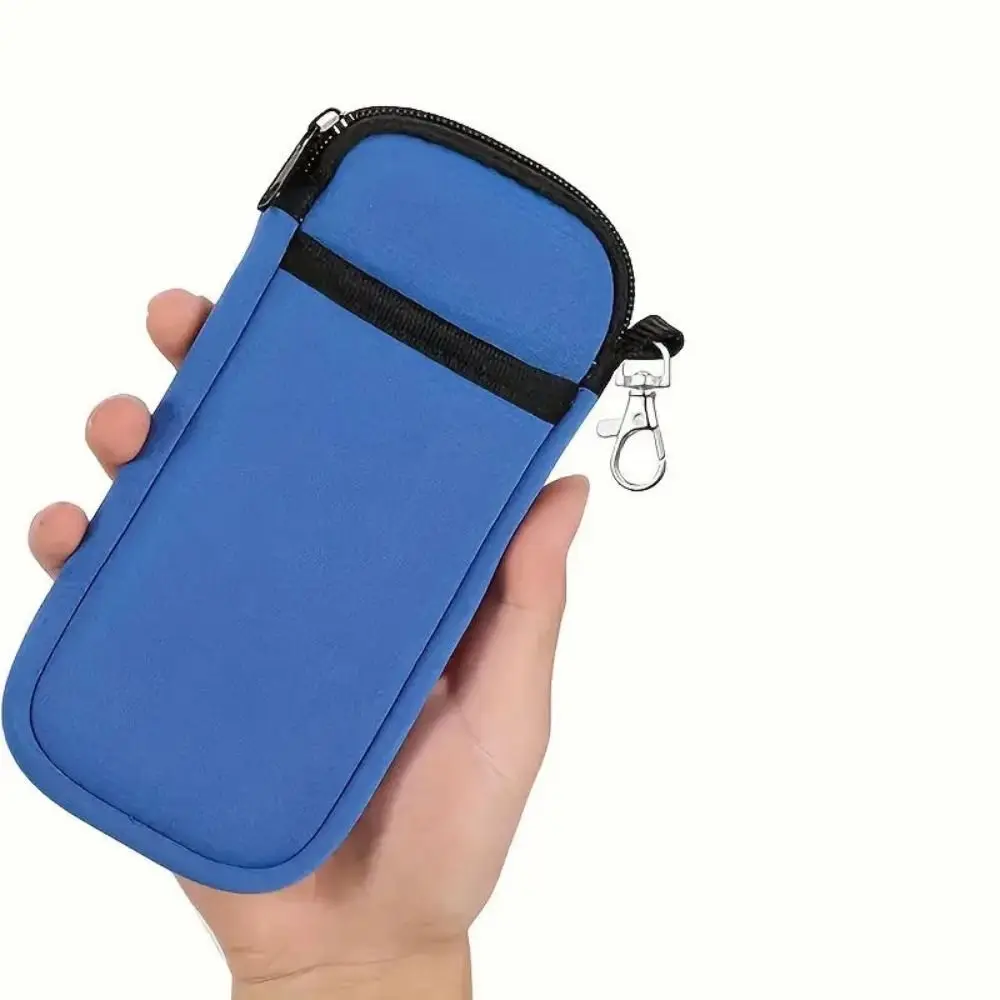 Soft Portable Glasses Case with Carabiner Multi functional Sunglasses Case Durable Double Pocket Phone Shell Bag