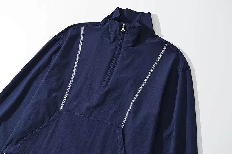 سترة نسائية خفيفة الوزن بسحاب وياقة عالية من ستريت سلي كوي دراي، ملابس رياضية خارجية بخصر مرتفع