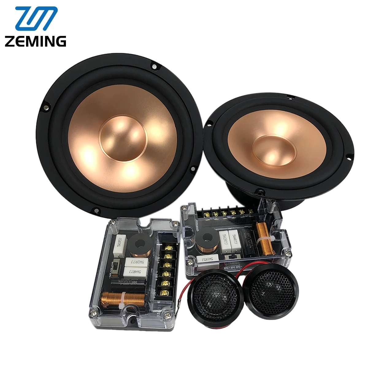 90dB 80mm Y35 Ferrite Magnet 6.5 Inch Aluminium Cone 2-Way Car Component Speaker High quality Car Woofer Speaker for Rear Door