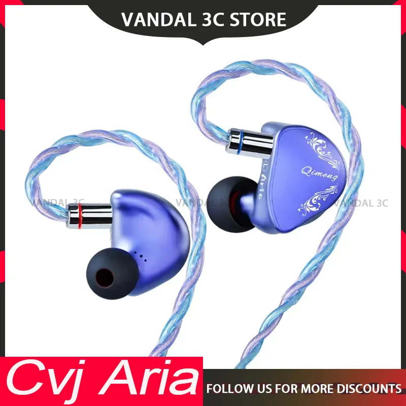 Cvj Aria 10mm High Performance Nano-Crystal Coated Dd Iems Hifi Custom Earphones With Detachable Cable Design For Audiophiles