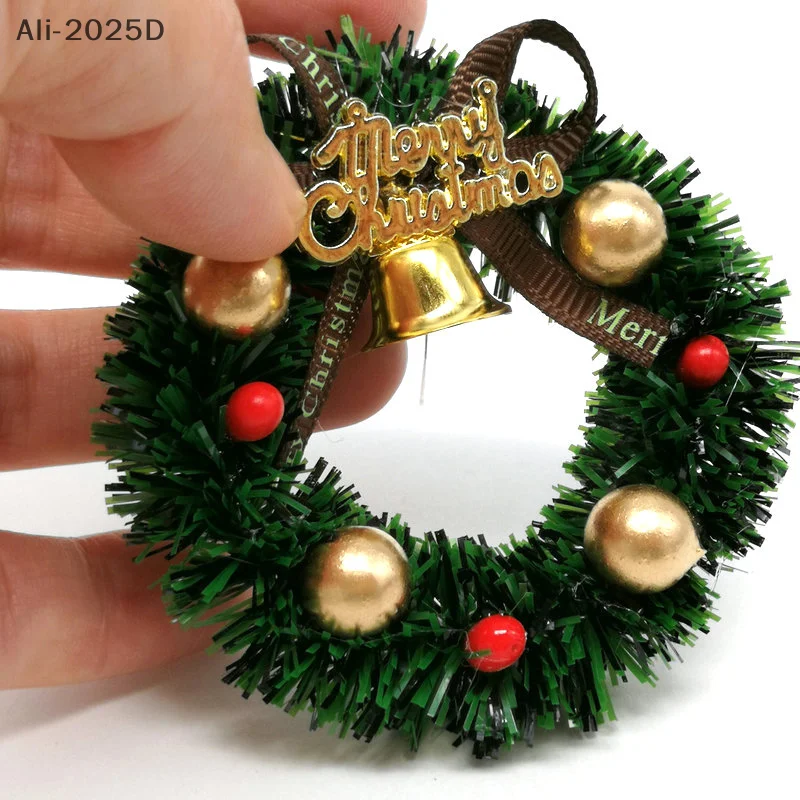 

1 Pcs 6CM Miniature Wreath Doll House Christmas Tree Wall Decoration Accessories