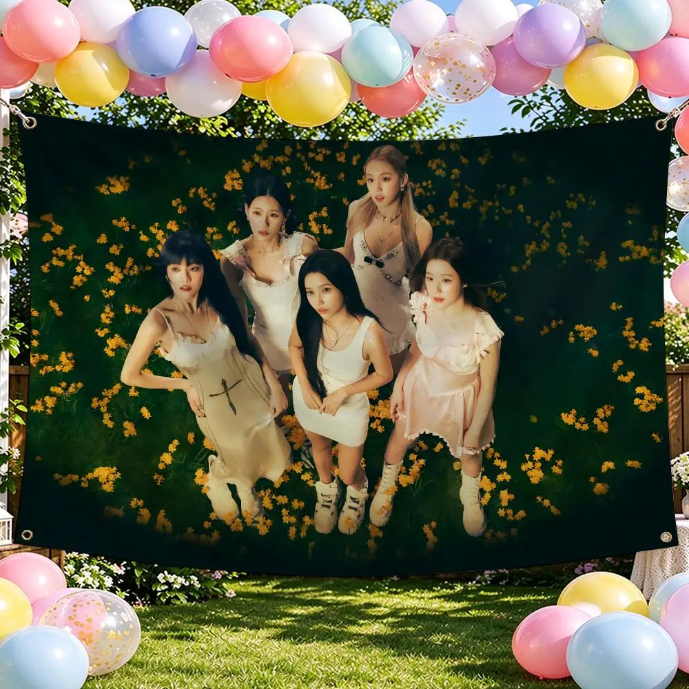 Kpop Girls G-GIDLE G I-DLE Flags Banner For Bedroom Outdoor Living Room Restaurant Bar Wall Decor Party