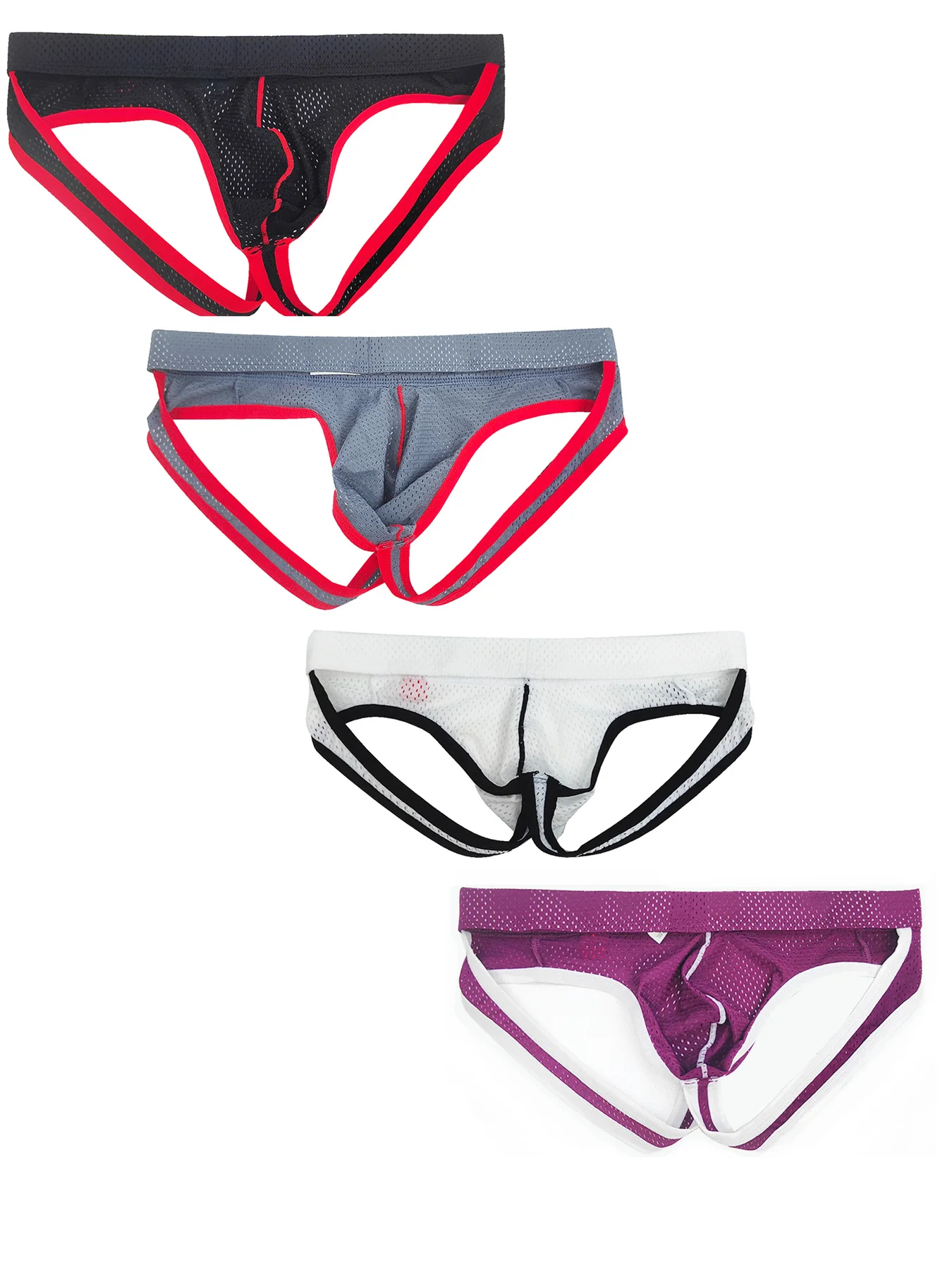 

Men's 4-Pack Colorful Double-Layer Briefs for Summer Sexy Mature Style Comfortable Close-Fitting Daily Wear Casual Sports Home U