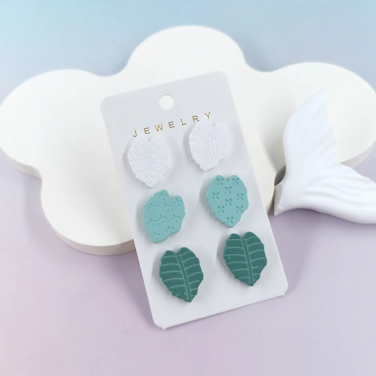 12 Sets Acrylic Cactus and Leaf Plant Stud Earrings Women Spring Summer Unique Jewelry Gifts Wholesale
