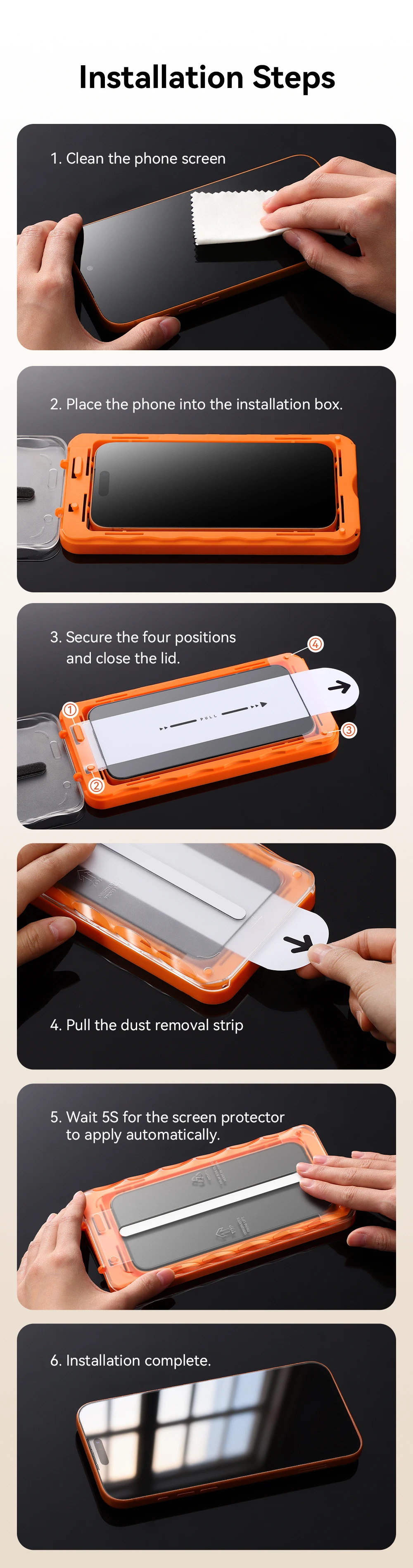 Joyroom 3/2/1 Stück Glas für iPhone 18 17 ProMax Displayschutzfolie Vollbild Staubfreies HD Panzerglas für iPhone 17 16 Pro Max – Detail 2