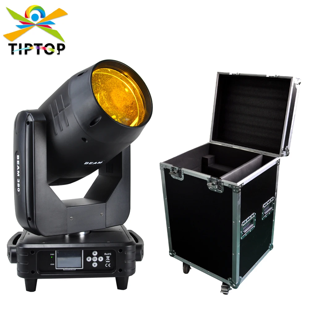 1IN1 Road Case Verpakking 19R 380 W DJ Intimidator Beam LED 380 Moving Head Effecten Lichtstraal 1,9 Graden Lens 3 Pin XLR Socket