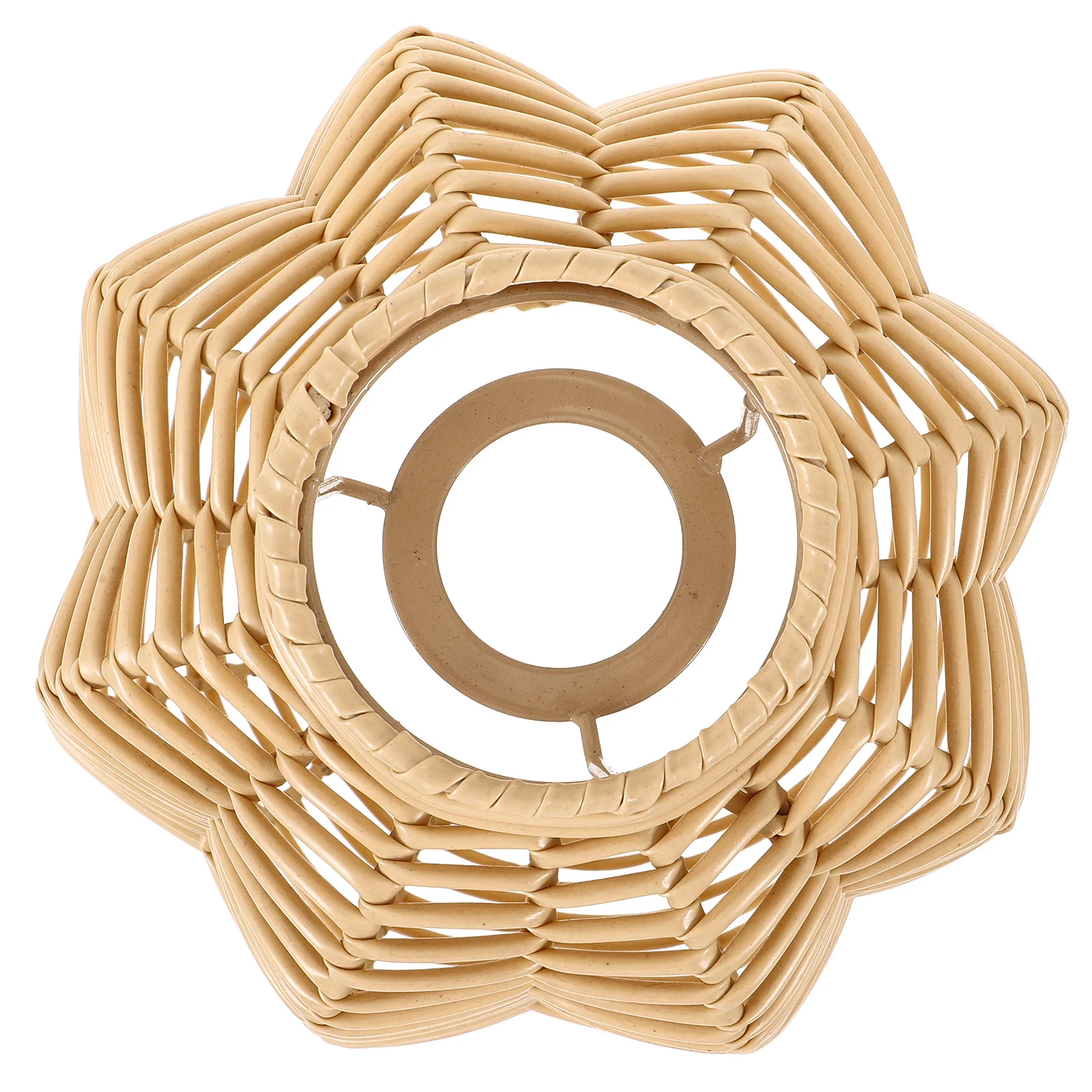 ريفي تقليد المنسوجة الروطان عاكس الضوء البلاستيك الحديد قلادة غطاء خفيف بسيط أنيق ديكور المنزل فندق عاكس الضوء #5