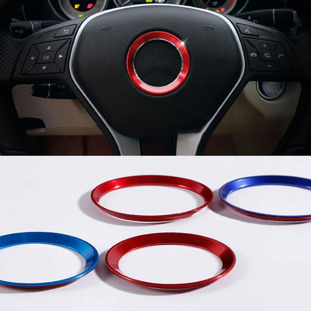 58mm Car Steering Wheel Center Cover Logo Sticker Metal Ring Trim Accessories For Mercedes Benz GLE CLA GLA W213 W246 W205 C117