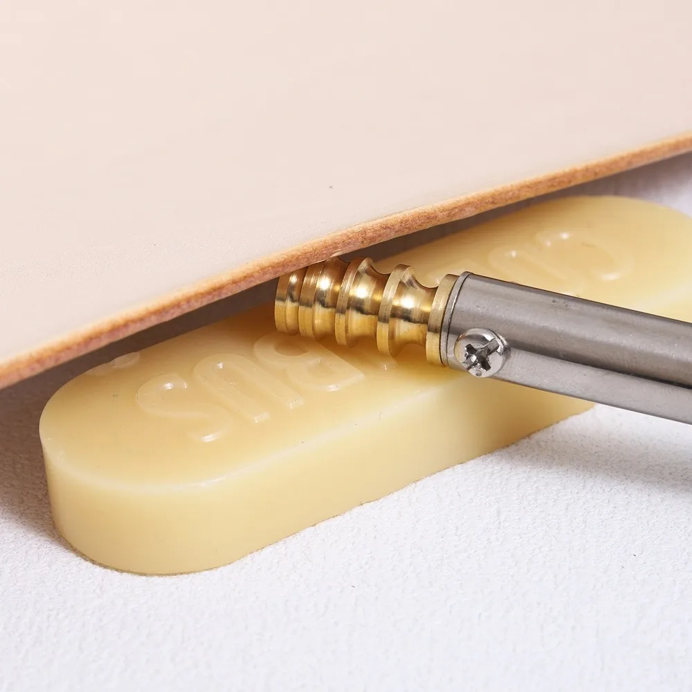 Pointed or Flat Tip Leather Burnisher Tool Brass Soldering Iron Leather Edge Slicker Burnishing Tool Marking Creaser