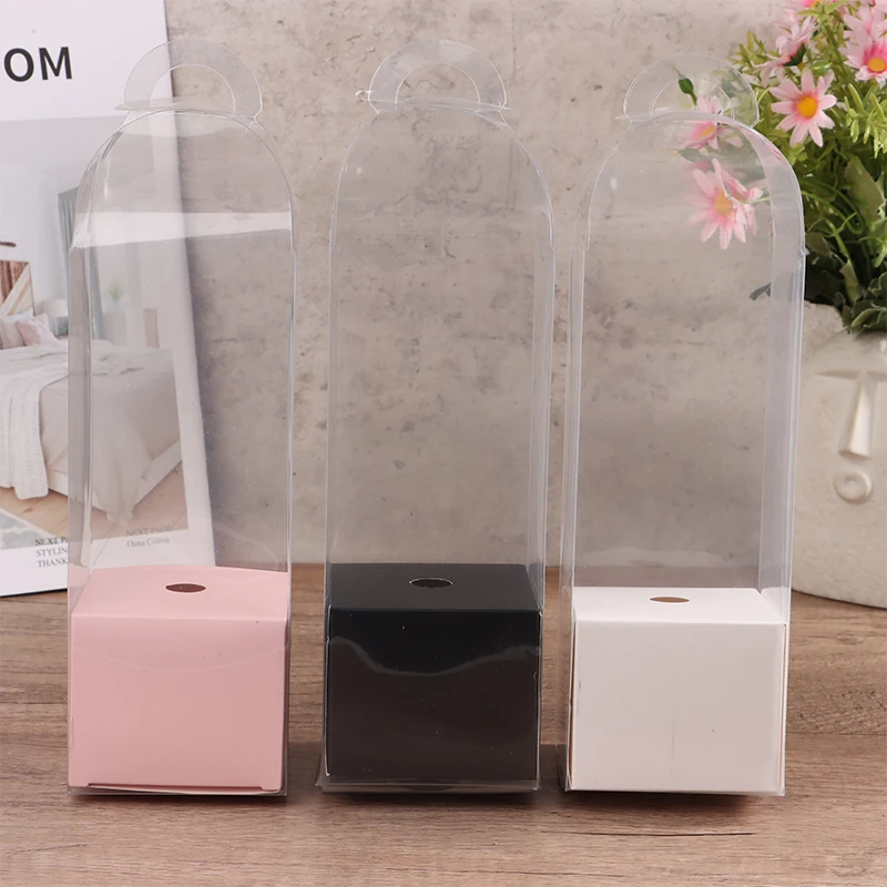 1Pc Transparent Rose Flower Box Plastic Cake Packaging Box Florist Wrapping Boxes DIY Wedding Valentine\'s Day Gift Box