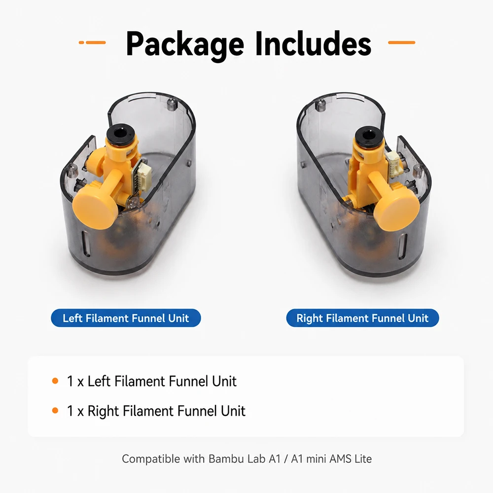 For Bambu Lab AMS Lite Left / Right Filament Funnel Unit for  Bambu Lab A1 / A1 mini AMS Lite For 3D Printer Parts