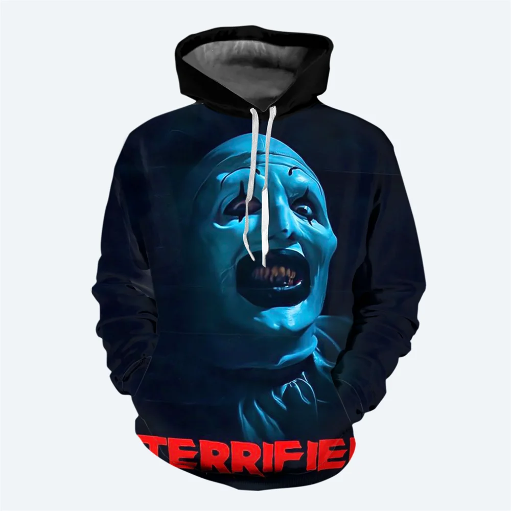 New Horror Movie Terrifier 3D Printed Men's Hoodie Street Fashion Hip-hop Style Sweater Casual Oversized Men's Hoodie