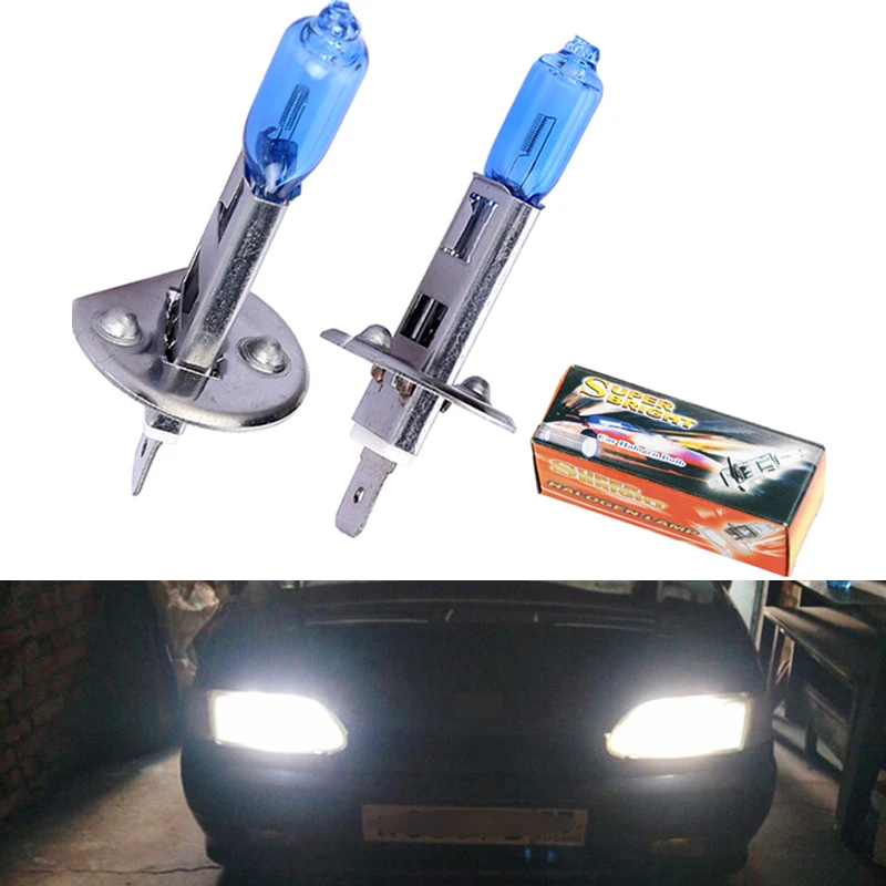 

2pcs H1 55W Super Bright White Halogen Bulb High Power Car Headlight Lamp Car Fog Light Source Parking Yellow 5500k 3000K