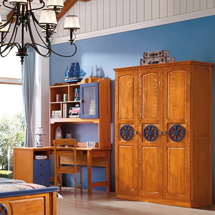 

l # Kids Bedroom Furniture Solid Wood Children's Wardrobe Locker Closet