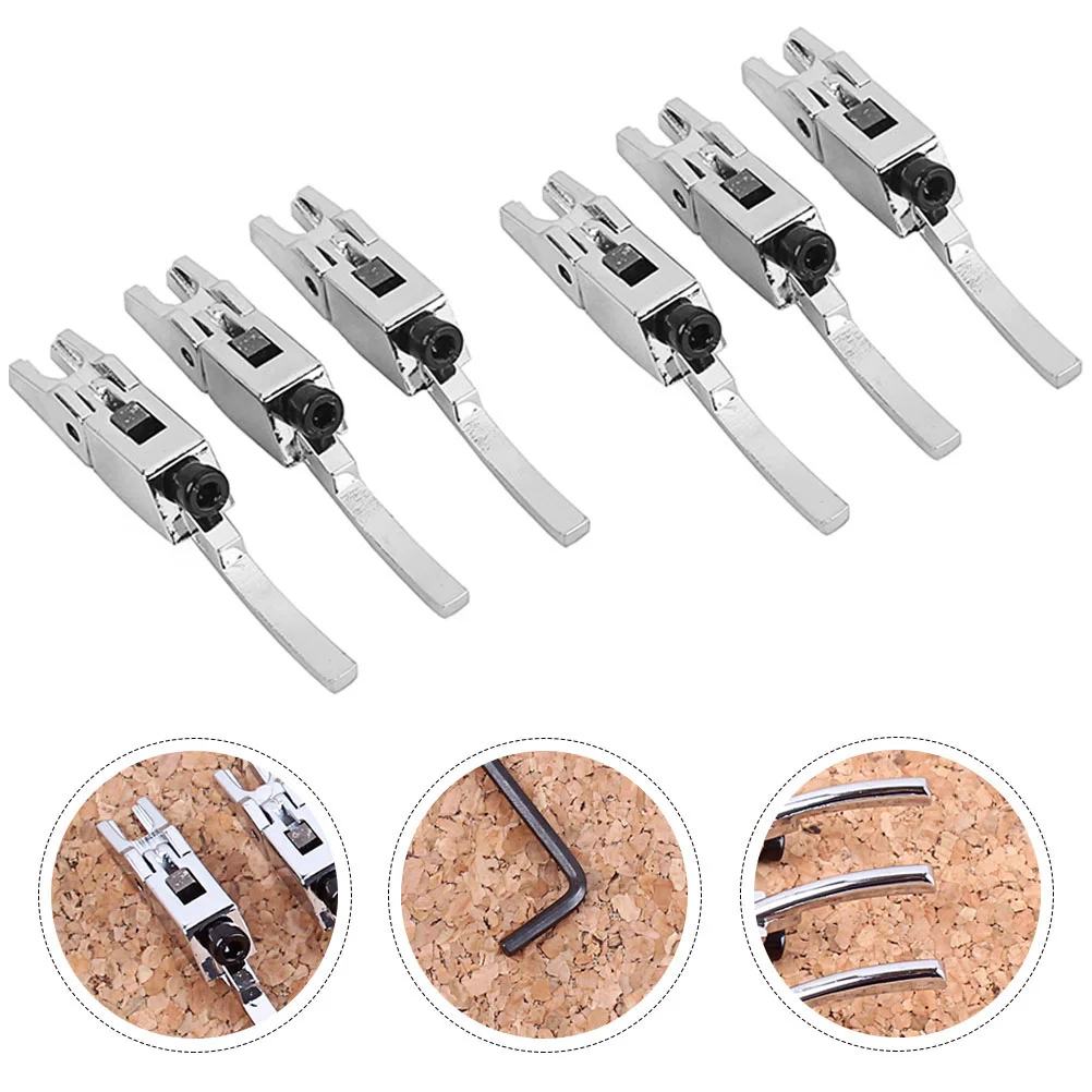 6 Pcs Bridge Saddle Electric Acoustic Guitar Parts Accessories Double Locking Bass Tremolo