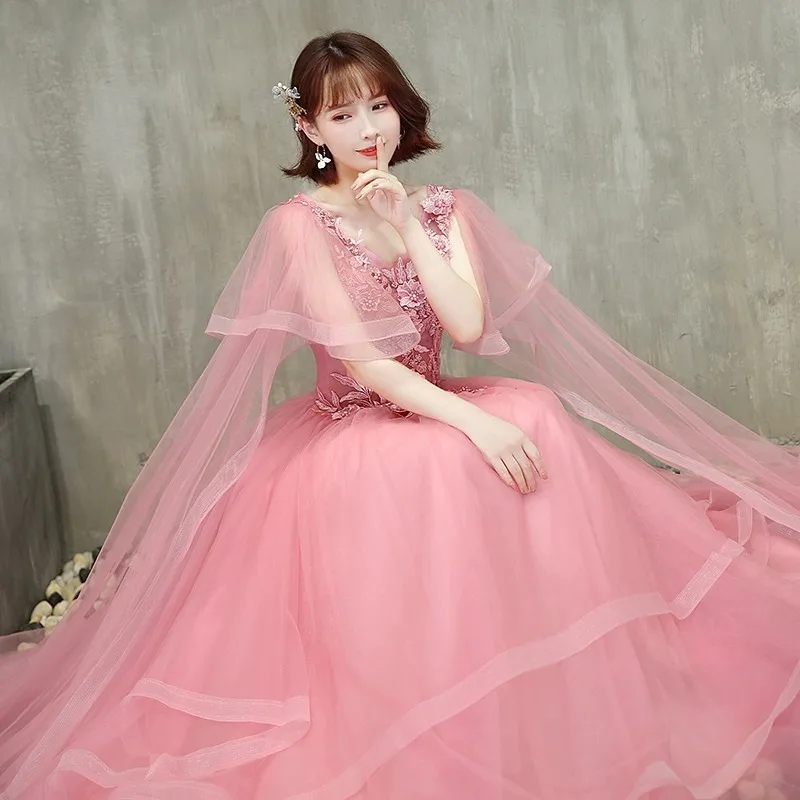 2025 novo banquete feminino emagrecimento bordado com decote em v vestido de noite moda malha voz palco anfitrião festa doce grande balanço vestido