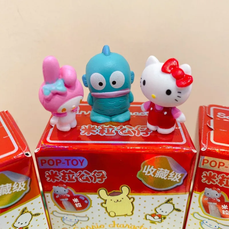 12 pçs novo dos desenhos animados olá kitty figura de ação modelo bonito kuromi modelo colecionável brinquedo decoração do quarto ornamento desktop brinquedos presentes