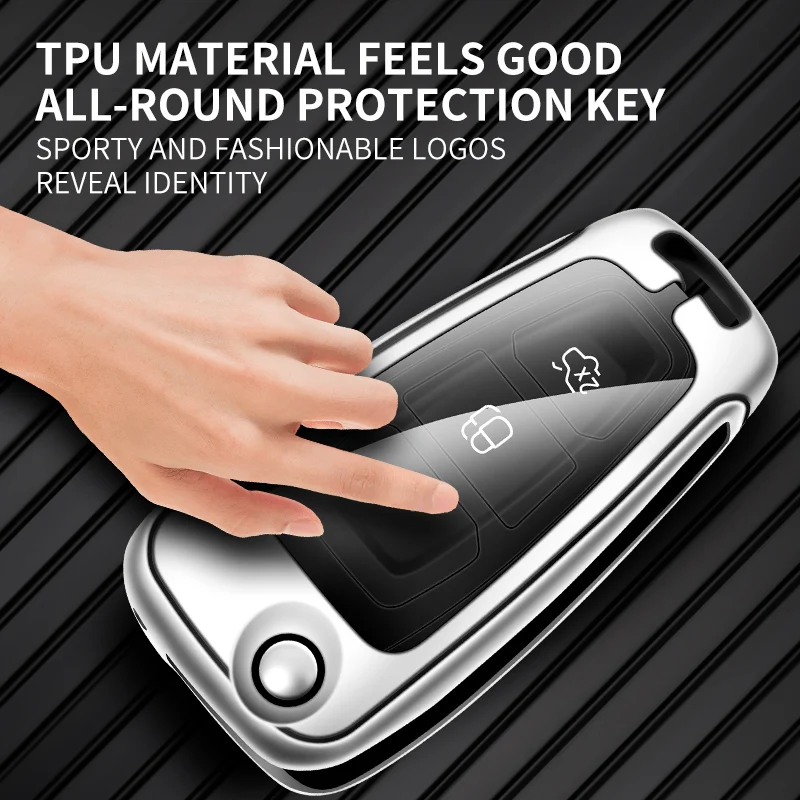 Zinc Alloy Car Key Case Cover Protector Shell for Ford Ranger C-Max S-Max Focus Galaxy Mondeo Transit Tourneo Custom Ecosport