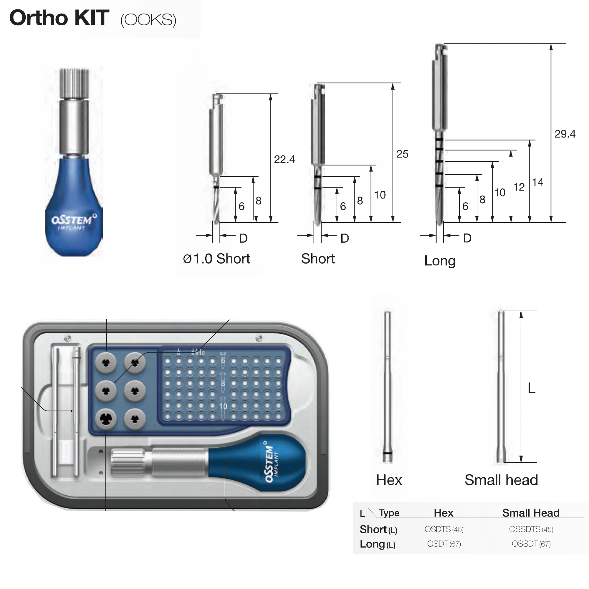 2025 новый стоматологический корейский набор Osstem Ortho/OOKS универсальная ручка, ручной драйвер, зубной имплантат, хирургические ручные наконечники/ручной комплект