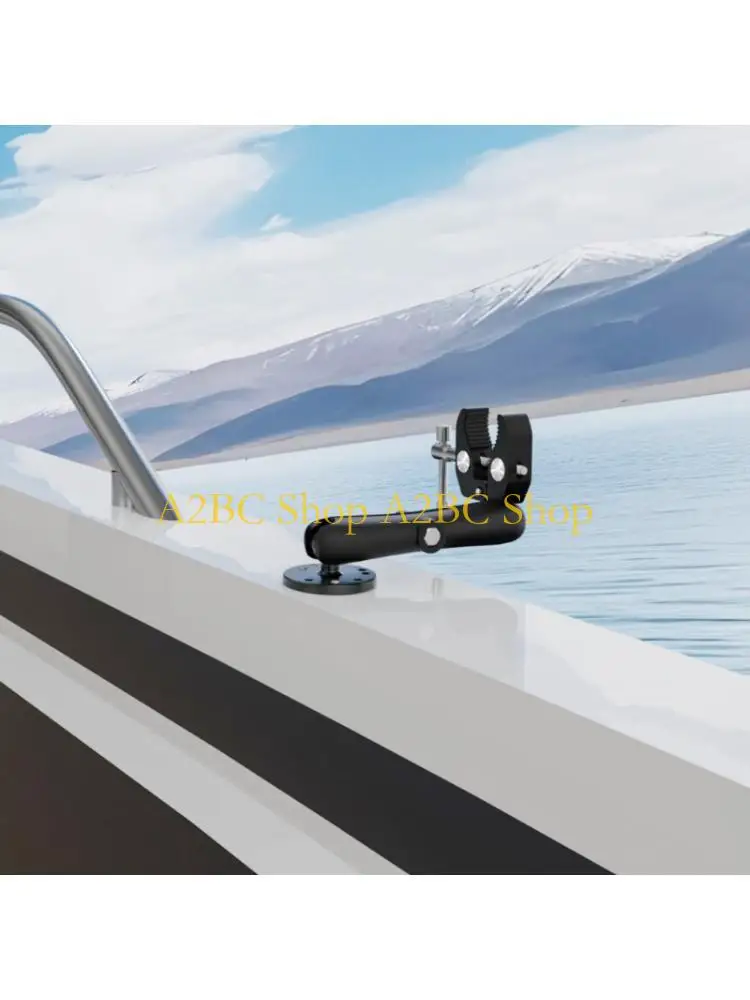 A2BC Aluminum Trolling Motor Stabilizer Support Adjustable Arm Antislip Rubber Base