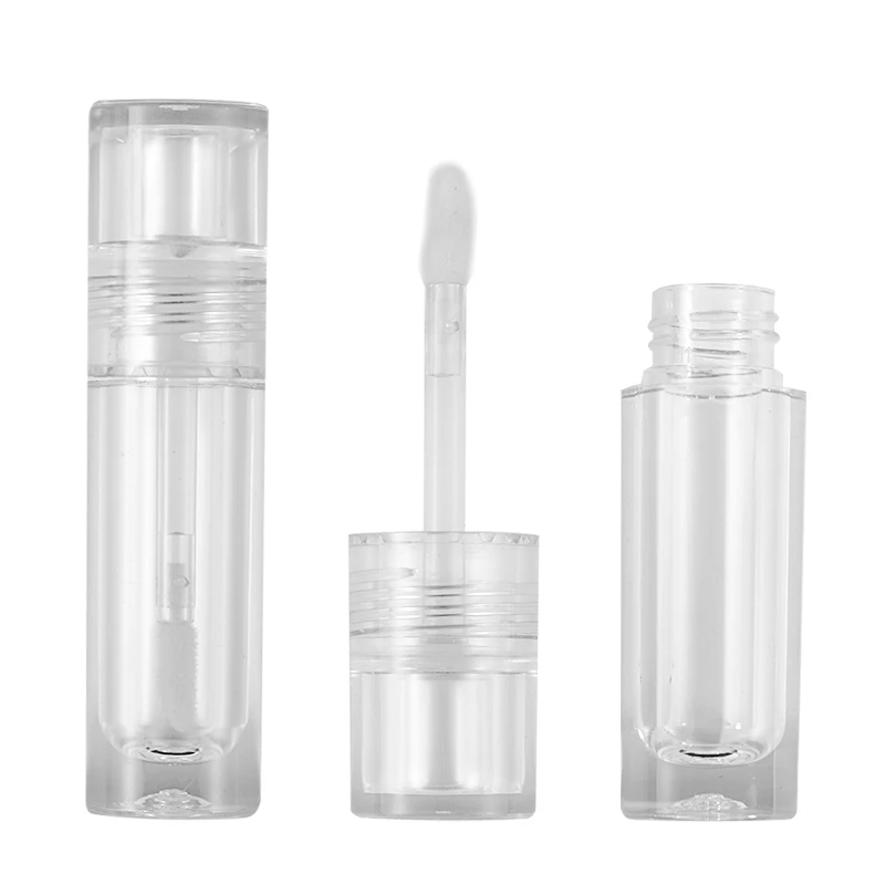 Lip Gloss Tube Packaging Material Fully Transparent Round Tube Cylindrical Lip Glaze 2.5ml Hollow Concealer Bottle AS Material